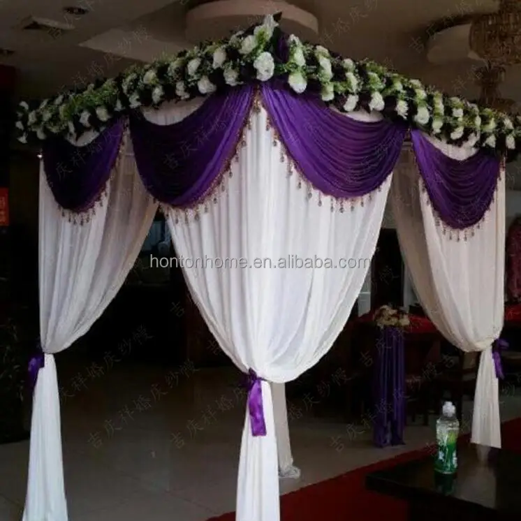
3*6m Wedding Party Stage Celebration Background Satin Curtain Drape Pillar Ceiling Backdrop Marriage decoration Veil WT016 