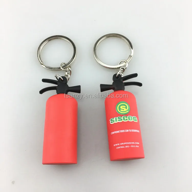 Дешевый печатный логотип, мягкий ПВХ резиновый 3D брелок для огнетушителя
