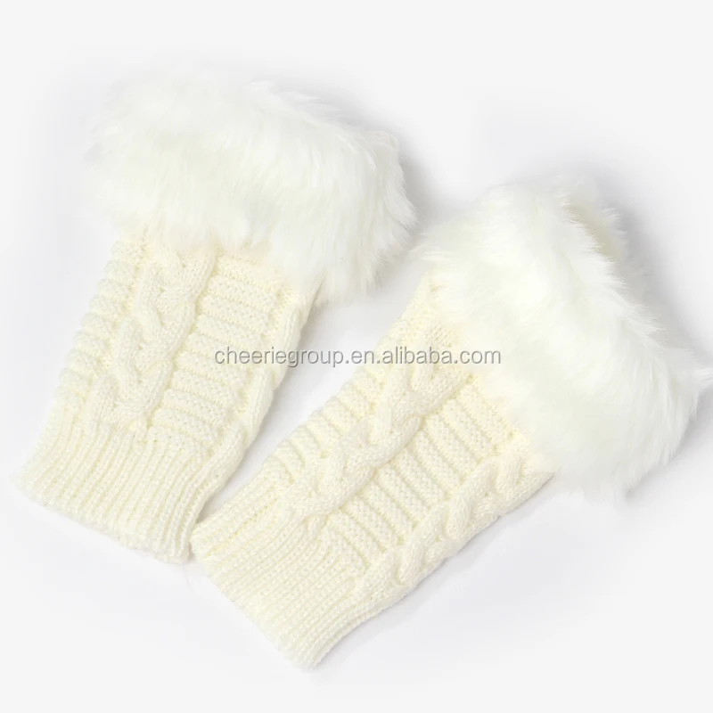 new winter warm keeping knit fingerless acrylic mitten glove