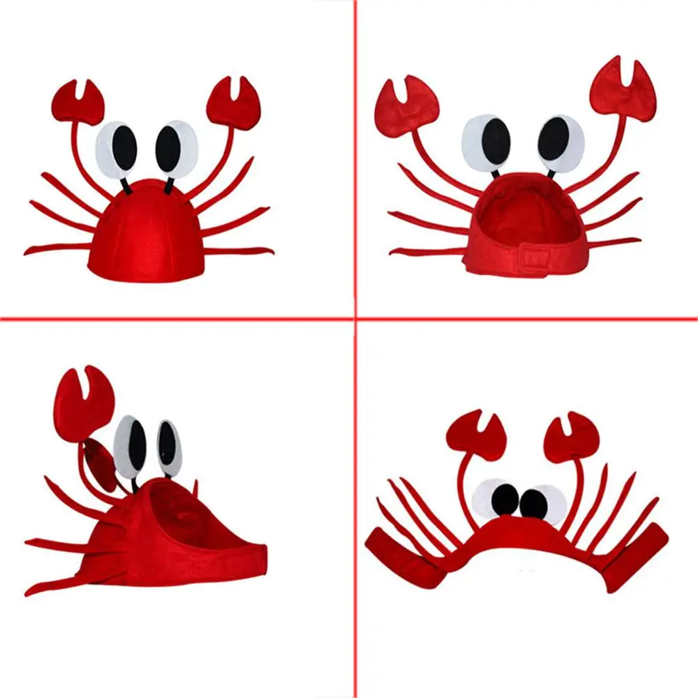 Cute Red Crab Holiday Hat Christmas Funny Hat for Children Adult Costume Party  BD508
