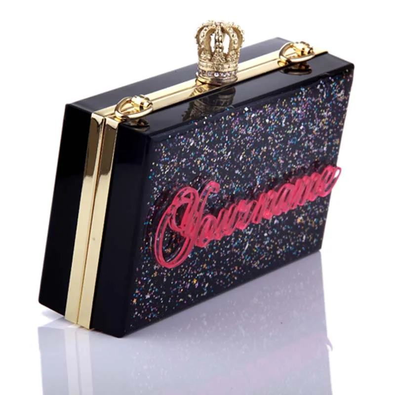 Handmade high quality customized Light in the Dark acrylic evening clutches
