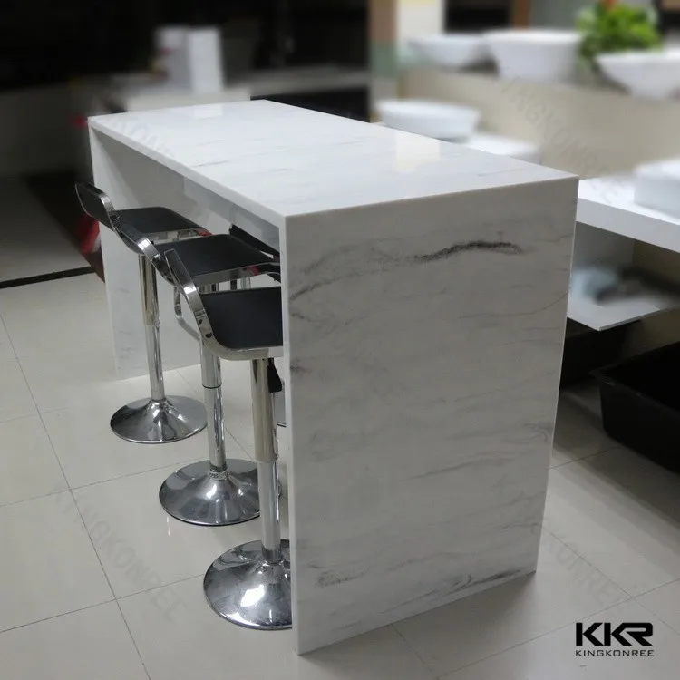 
Acrylic solid surface composite marble top dining table coffee bar table 