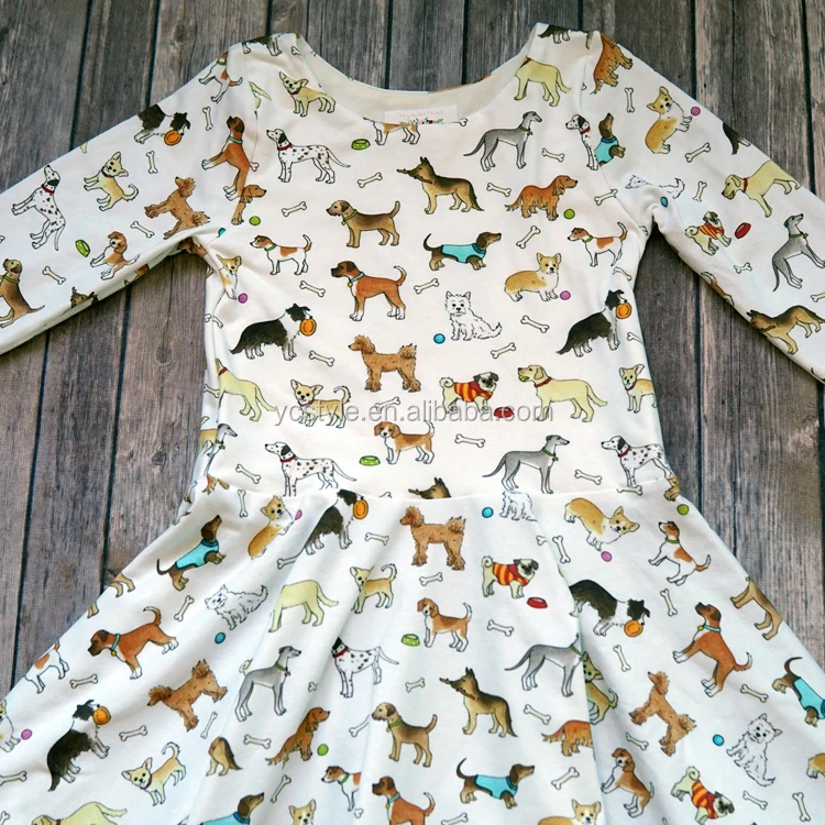 
boutique long sleeve twirl dress for toddler girls,adorable easter dress with beautiful print for girls birthday 