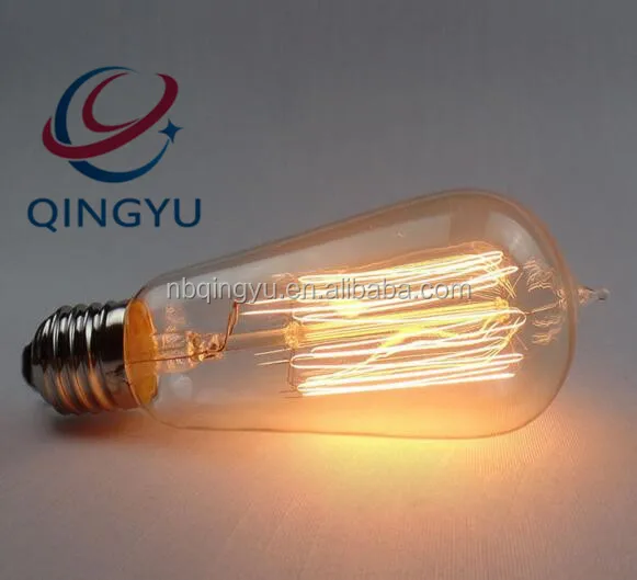 Vintage incandescent bulb  220V E27 edison bulb ST58 for coffee shop decoration
