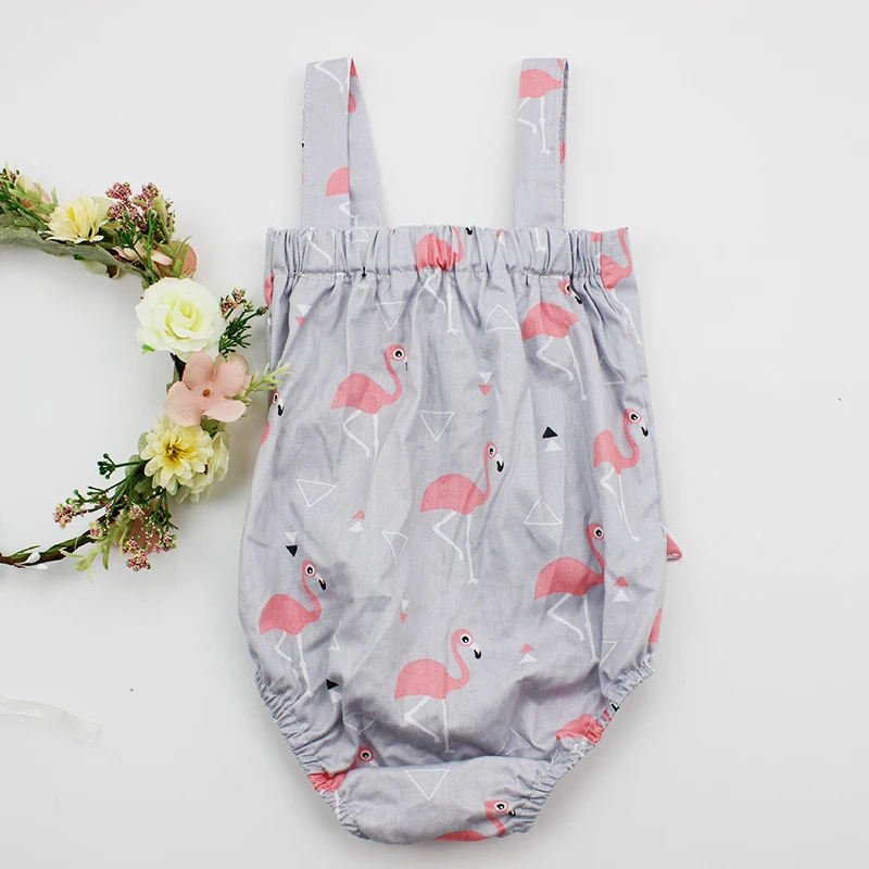 
Fashion Princess Style Lovely Pattern Flutter Woven Cotton Summer Girl Baby Romper 