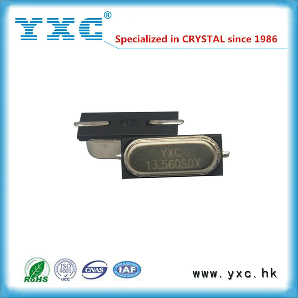 13.560 мГц кварцевый резонатор СМД пакет 13.560мГц 13.56мГц HC49S