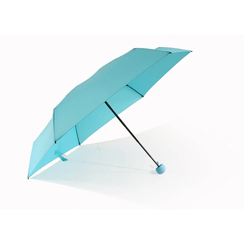 Custom Logo Small Size Mini Compact 5 Fold Capsule Umbrella In Case