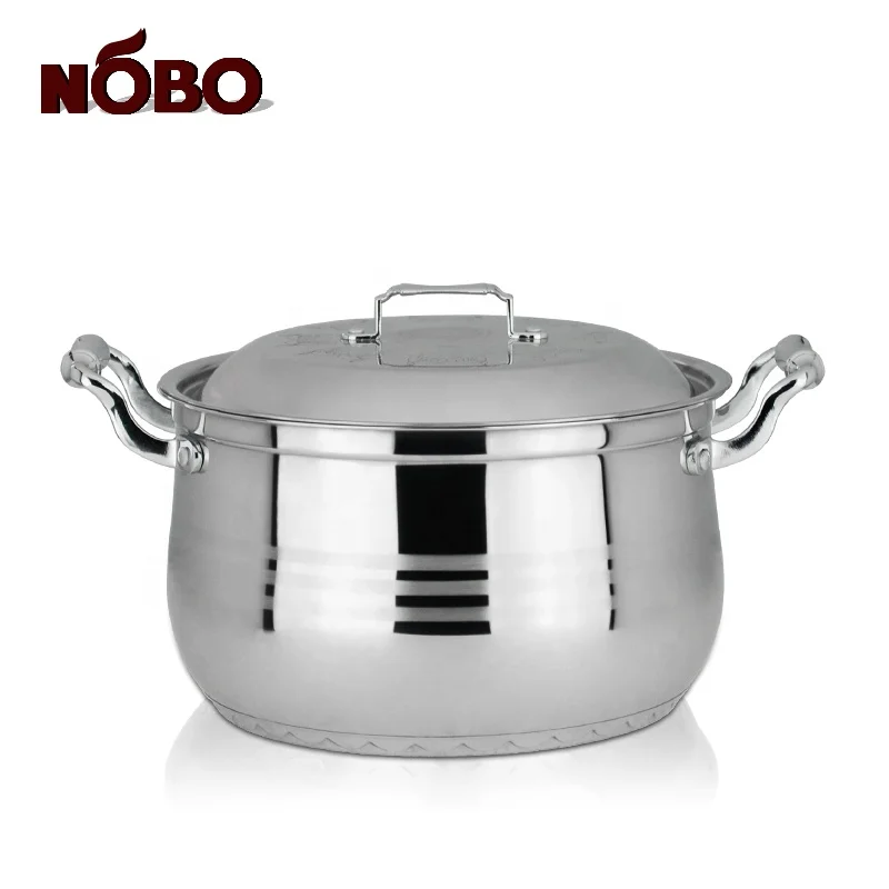 Durable Industrial Heavy Cooking Pot Set Stainless Steel Turkish Cookware with Double Handle