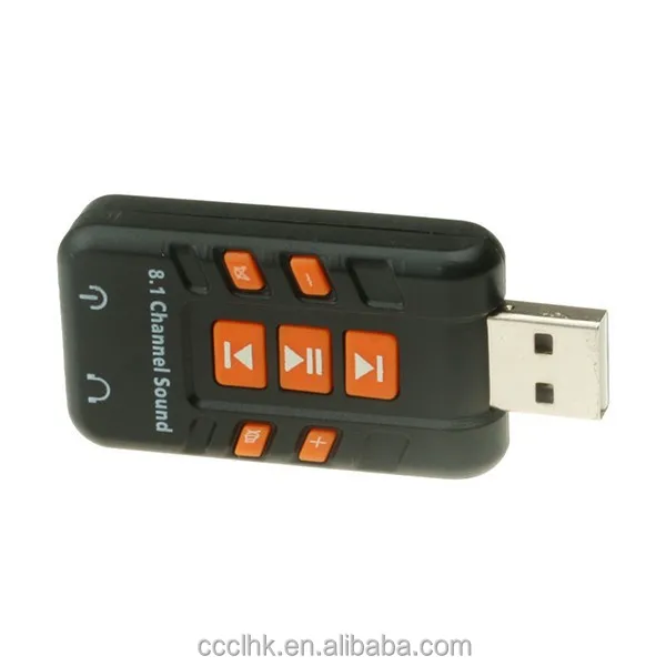 External 8.1 Channel USB 2.0 3D Audio Sound Card Adapter for PC Computer