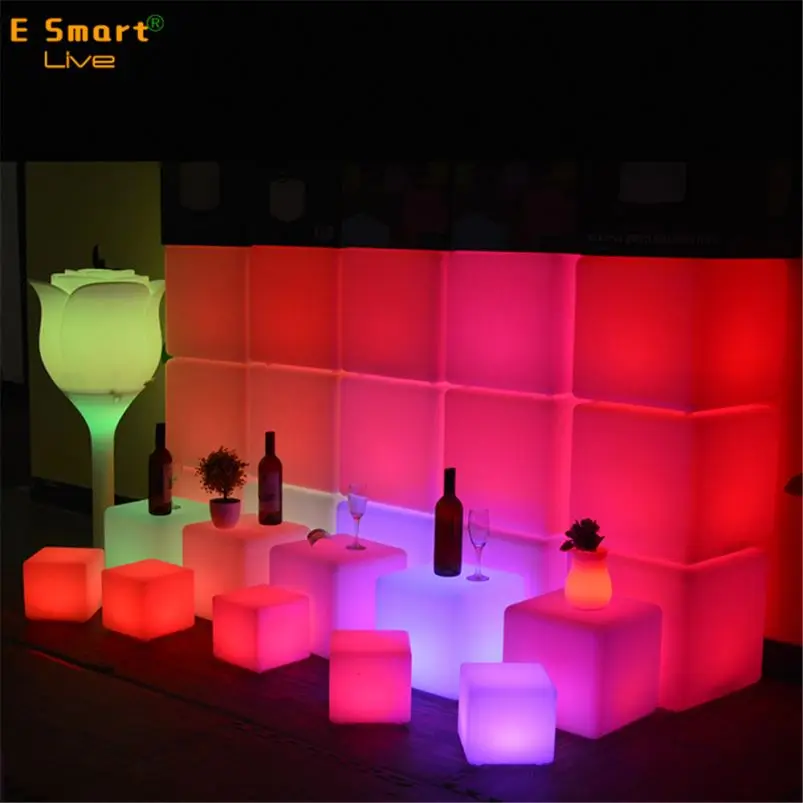 Открытый светодиодный куб стулья с 16 видов цветов Изменение