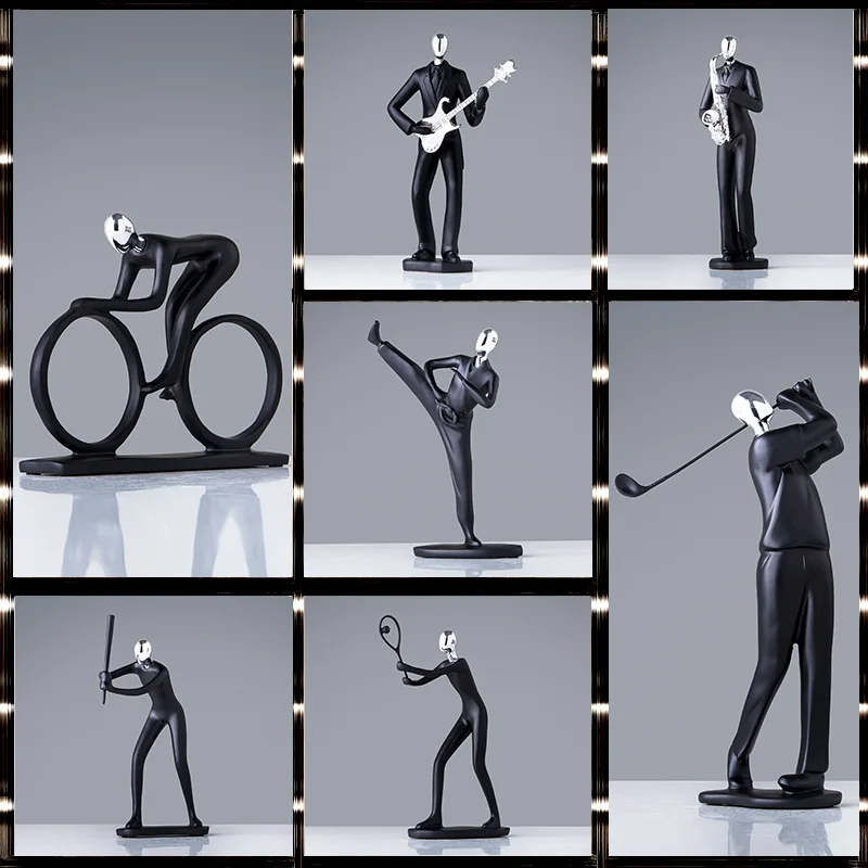 Handmade resin tennis golf sports figure resin abstract art craft