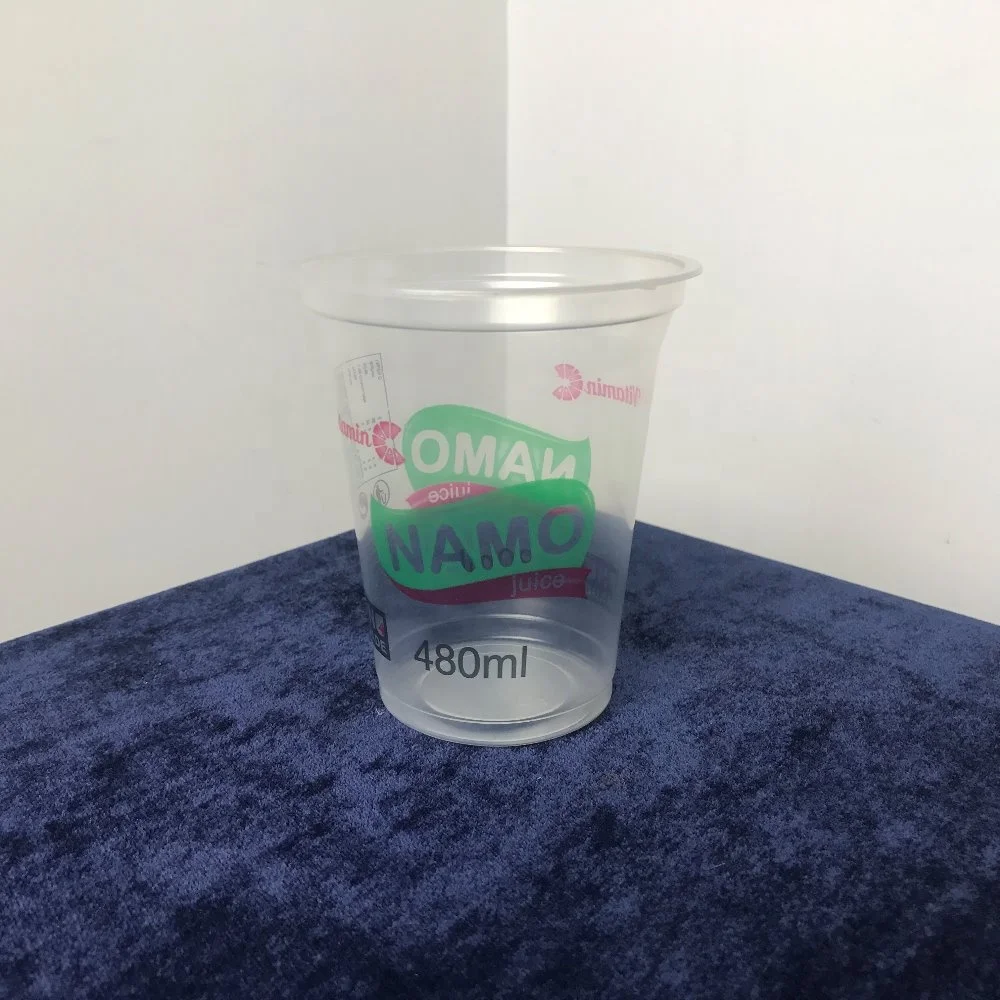 
Disposable pp cup 450ml 16oz with customized imprint 