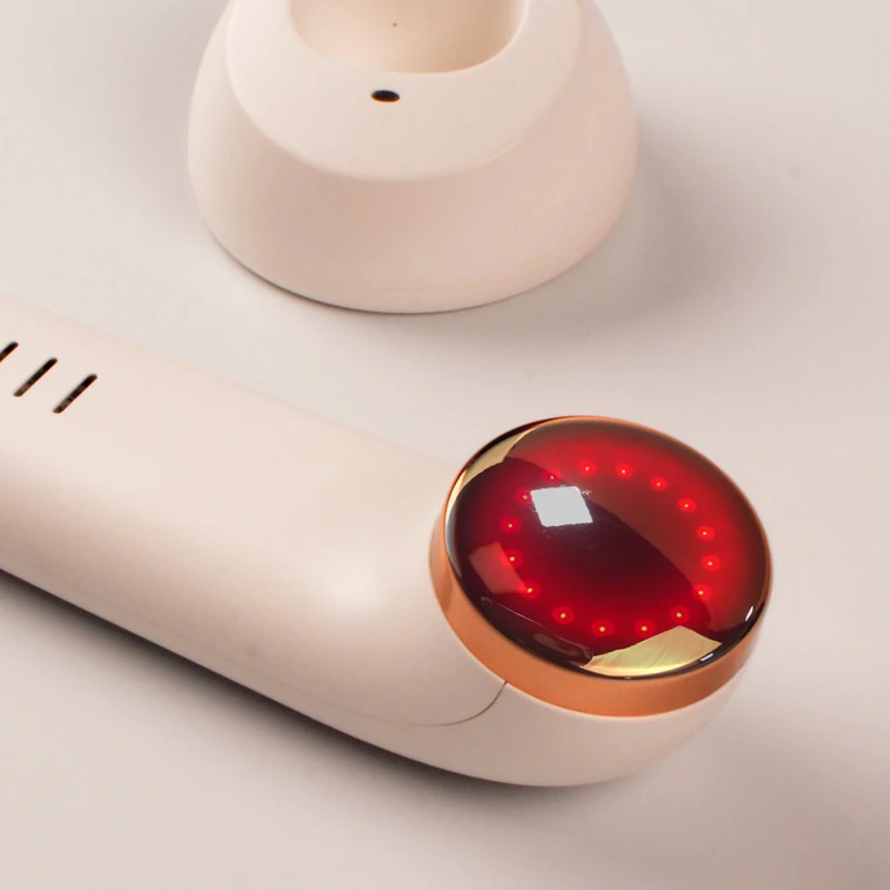 24k led light for skin rejuvenation electric facial massager blue and red light therapy device beauty ultrasonic facial massager