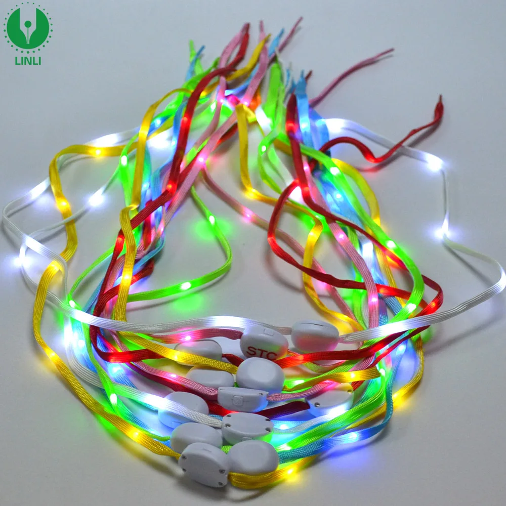 
Supply RGB Colorful Nylon Led Light Up Shoelaces, Flashing Led Shoe Laces 