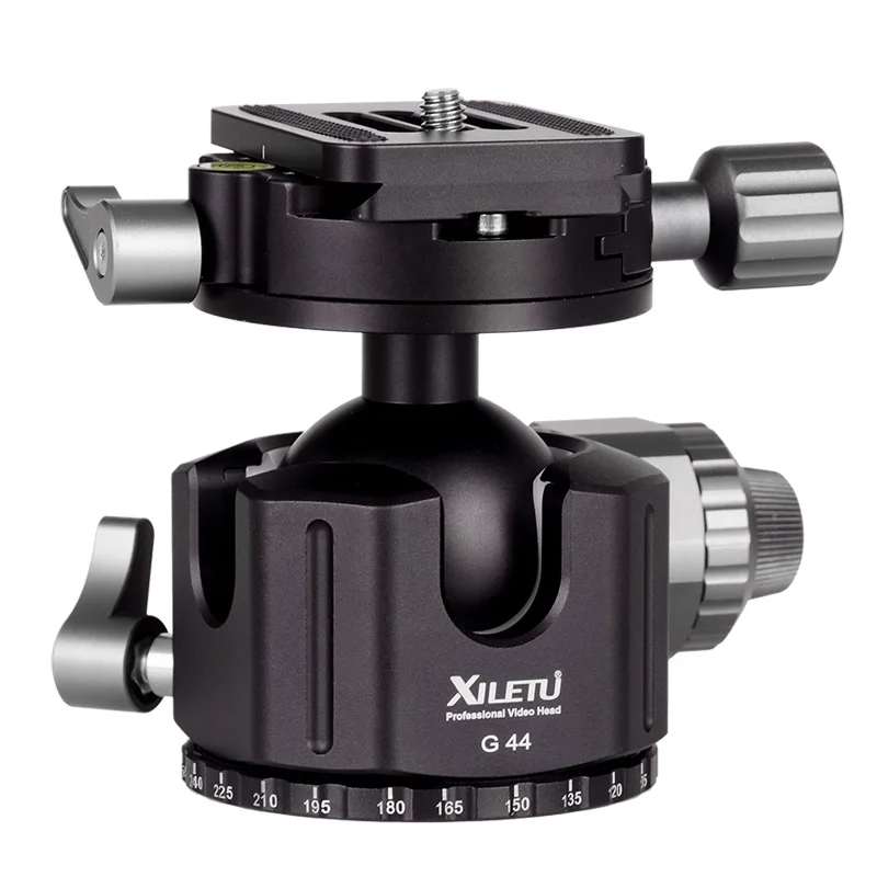 
XILETU G44 Camera Aluminum Alloy tripod ball head heavy duty video camera ball head with Quick Release Plate 