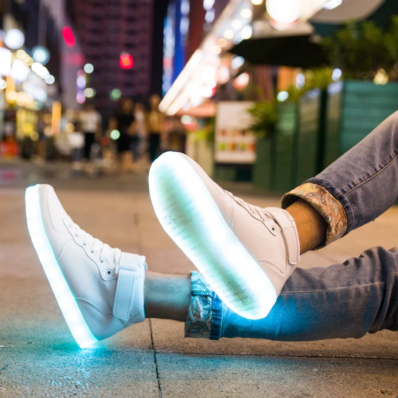
2017 High Quality fashion LED casual adult light up shoes With led light high heel shoes 