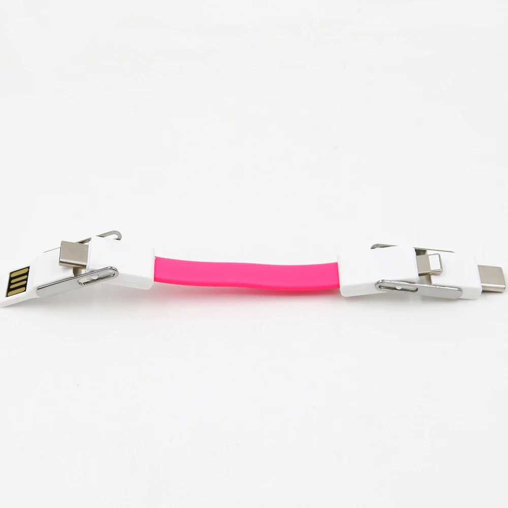 2021 New Amazon best selling OTG 4in1 keychain usb cable for iPhone + Micro usb + USB C, magnetic 4 in 1 keychain charging cable