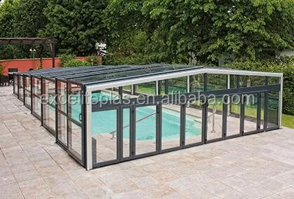 Садовый алюминиевый каркас из поликарбонатного листа, телескопический корпус для бассейна, крыша для защиты детей