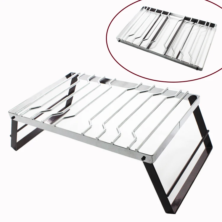 Chrome Plated Roaster Rack with Foldable Non-Stick Handles