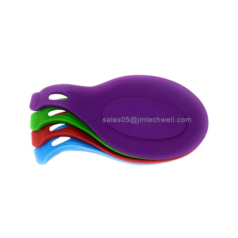 Термостойкие цветные мягкие суповая ложка отдыха силиконовый кухонный держатель ложки