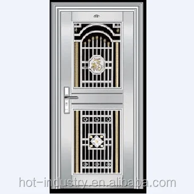 China stainless steel front wrought iron door with window
