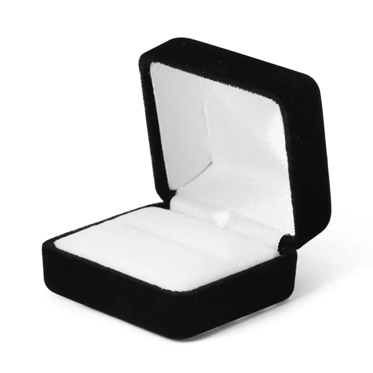 Different Shape Black Luxury Leather Paper Custom Ring Box Paper Jewelry Box