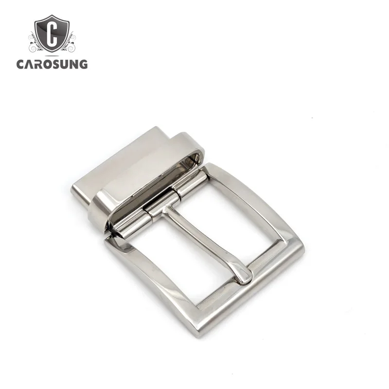 New Fashion Metal Belt Buckles Silver Mirror Polishing Stainless Steel Pin Reversible Buckle