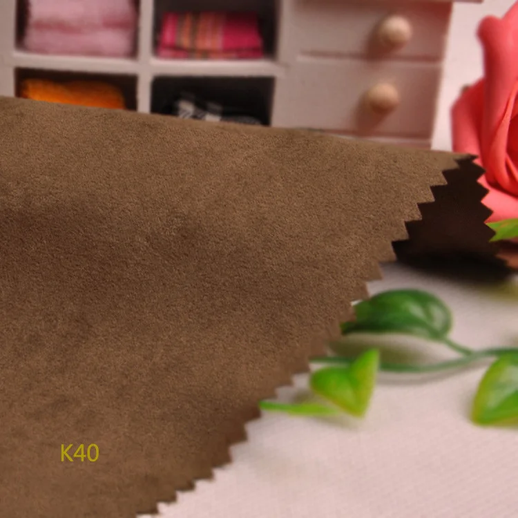 Wholesale 110gsm microfiber island yarn weft knitted suede fabric for sofa