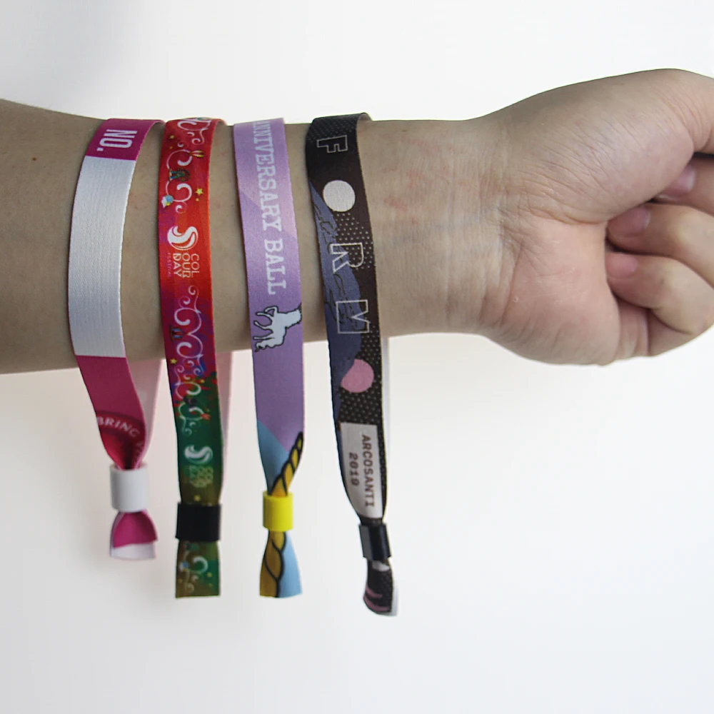
Custom Festival Events Ribbon Wristband with one time use lock 