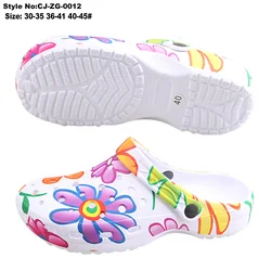 Мужские сандалии для сада и пляжа, дышащие тапки, цветной принт, Эва, летняя обувь