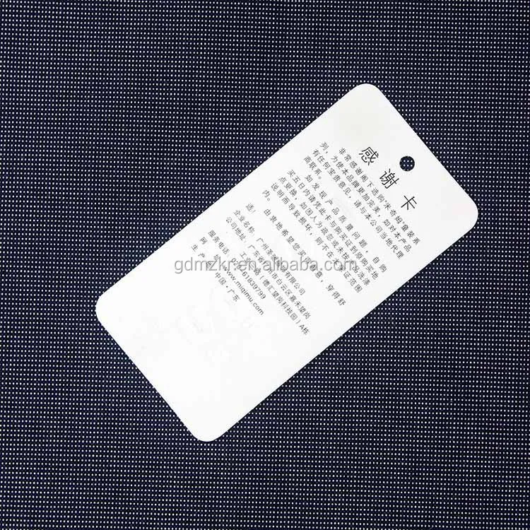 Luxury customized clothing hang tag paper cardboard hang tag for garments