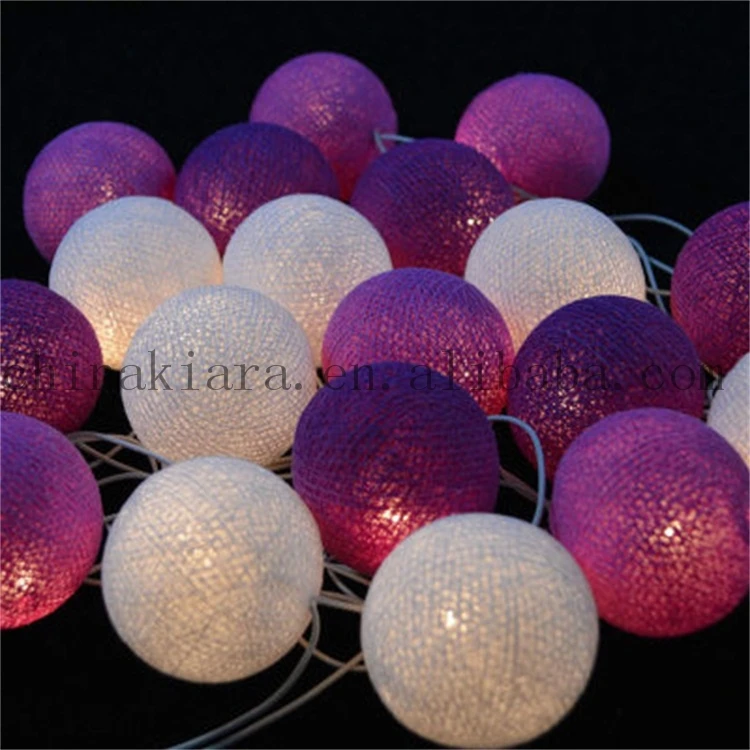 2022 Best Selling Home Decoration Warm White Cotton Ball Led Garland