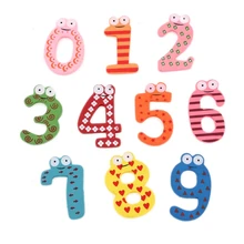 New Cute Wooden Fridge Magnet Number 0-9 Kids Educational Toy MultiColor