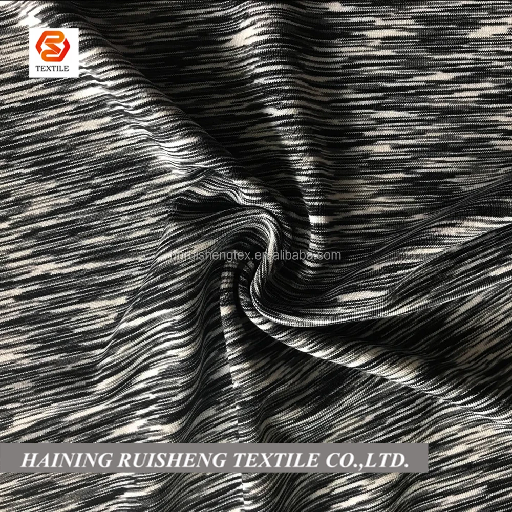 high elastic space dye jersey 88 polyester 12 spandex weft fabric for legging