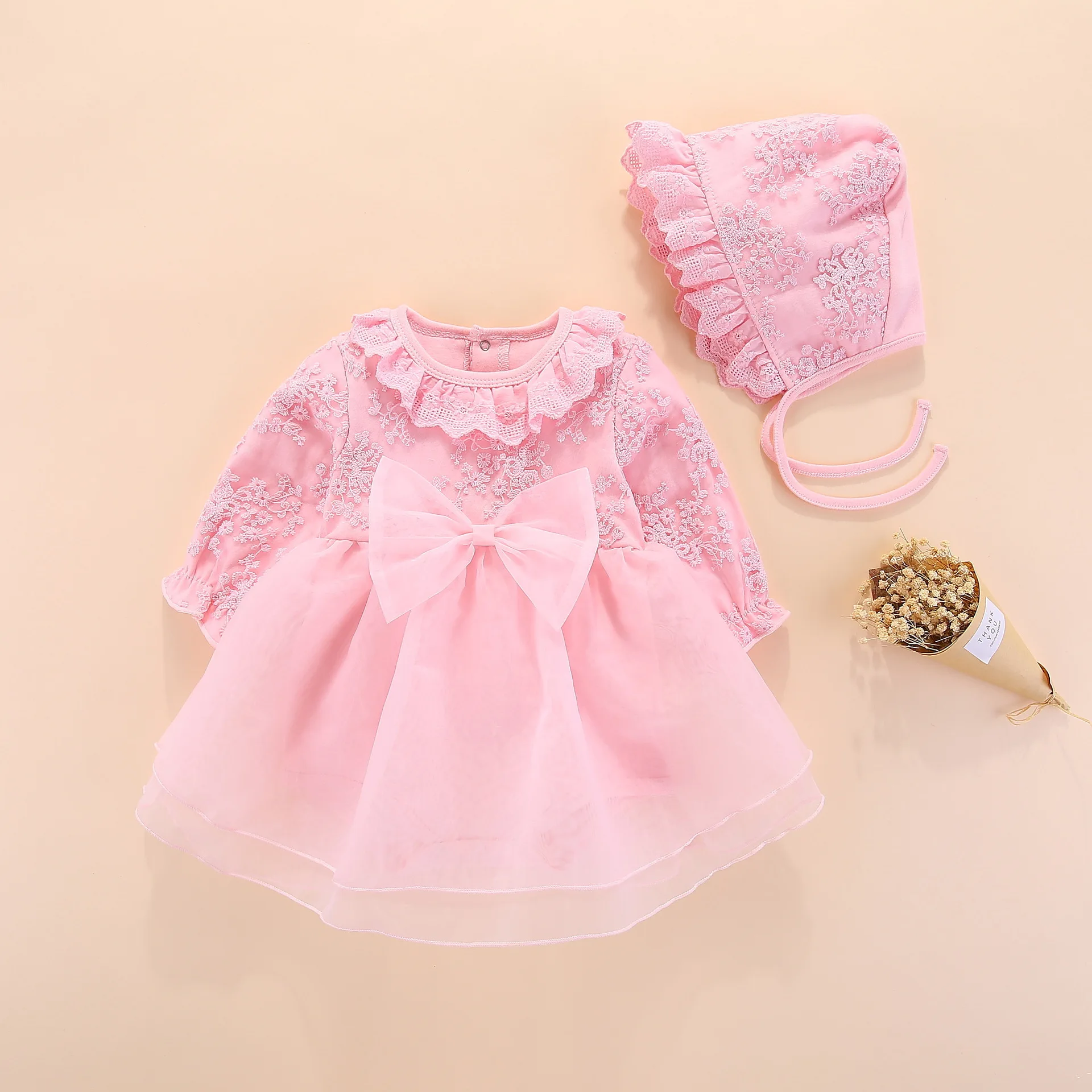 Top Leader Summer New Born Baby Girls Cotton Infant Dress Kids Party Birthday Outfits 0-1years Lace Baby Dress