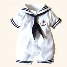 2015 Hot Newborn Boy Clothes Baby Romper Sailor Costume infant Babygrows 4 18M