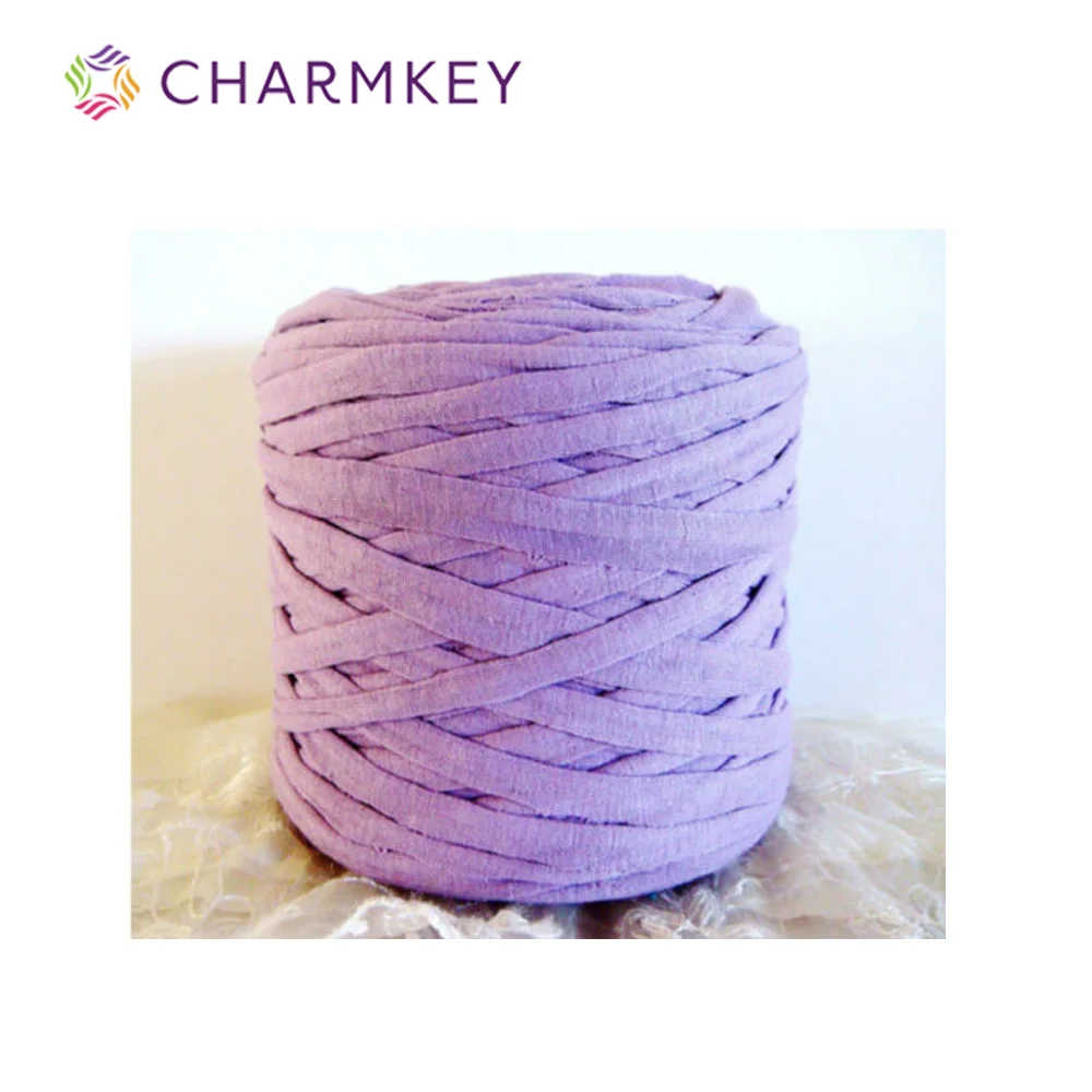 Charmkey hot sale jersey yarn spaghetti carpet yarn for hooked crocheting