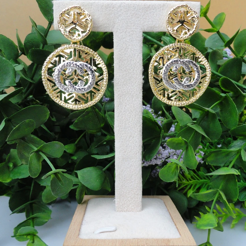 Yuminglai 24k Dubai Gold Jewelry Earring  Latest Fashion Earrings Women  FHK6586