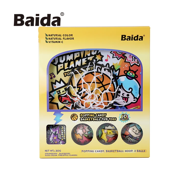 Wholesale lovely popping candy with basketball game toy