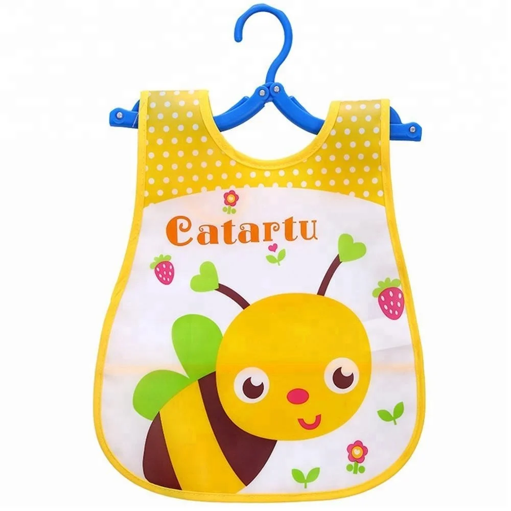 Soft vinyl Newst Waterproof Cartoon Feeding Fashion children promotional baby bibs