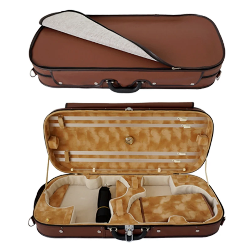 Профессиональный аксессуар для музыкальных инструментов кожаный внешний двойной чехол для скрипки