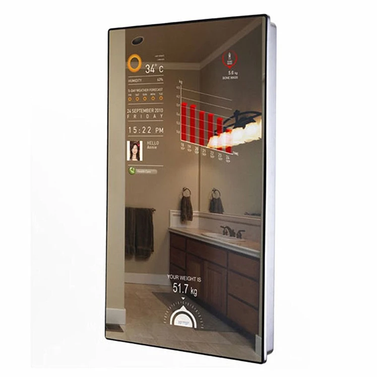 digital mirror touch screen 32 inch wall mount smart mirror digital signage magic mirror screen with 1080p full hd display
