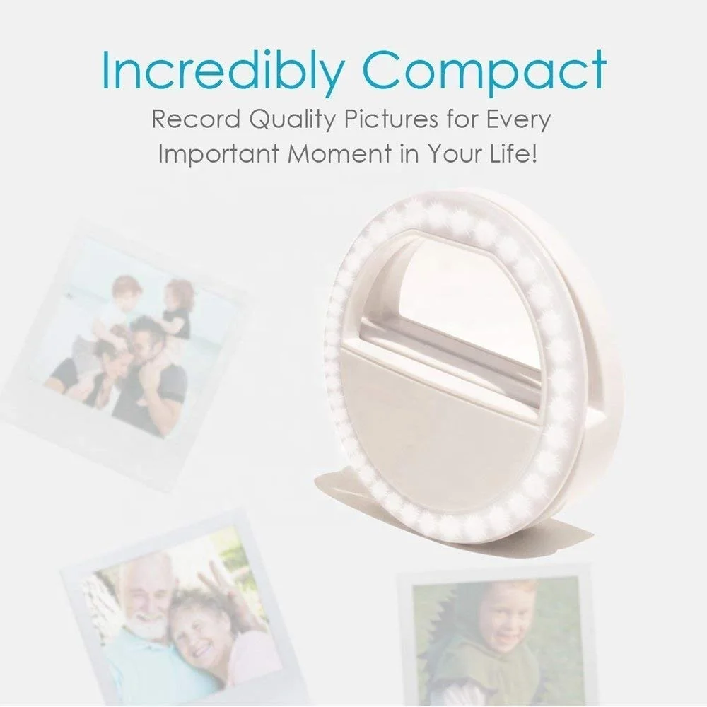 BatteryPowered Clip, Selfie Ring Light for Phone Camera Photography Video