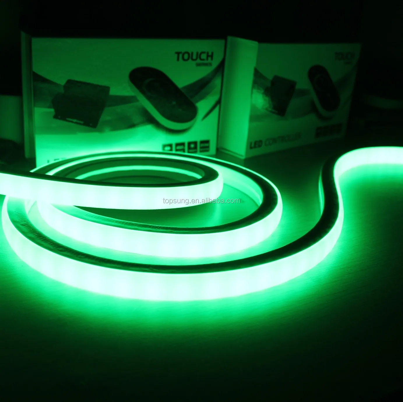 50m spool square 24v dmx rgb led neon flex Top view flexible neon strips lighting Shenzhen factory