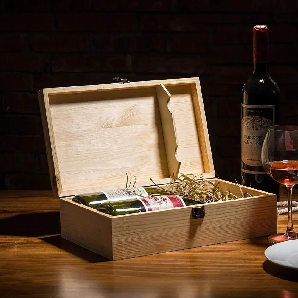OEM wooden wine box and factory low price wine gift box