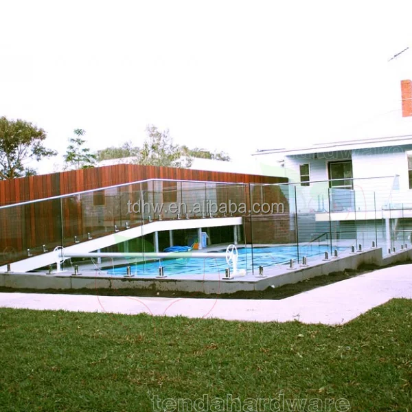 pool stainless steel fascia mount spigot toughened glass railings frameless glass balustrade
