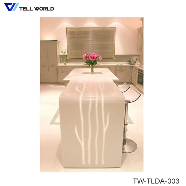 
modern curved acyclic glass home dinning table 