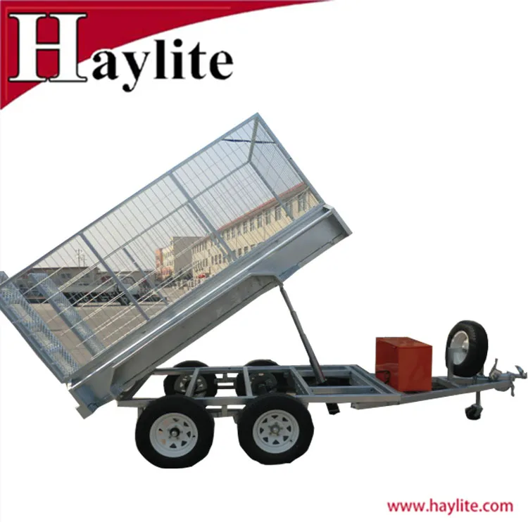 China Galvanized Axle Tipping Box Trailer For Farm Use