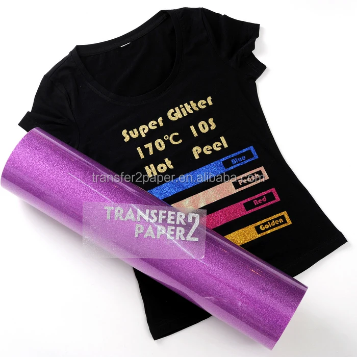 Super glitter (amethyst color) heat transfer vinyl for textile