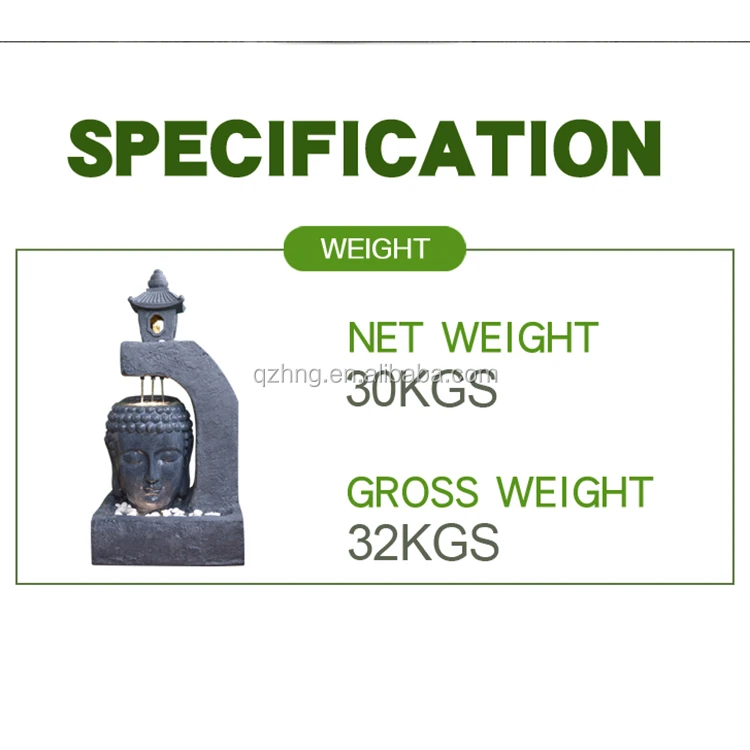 fiberglass buddha statue led light outdoor water fountain